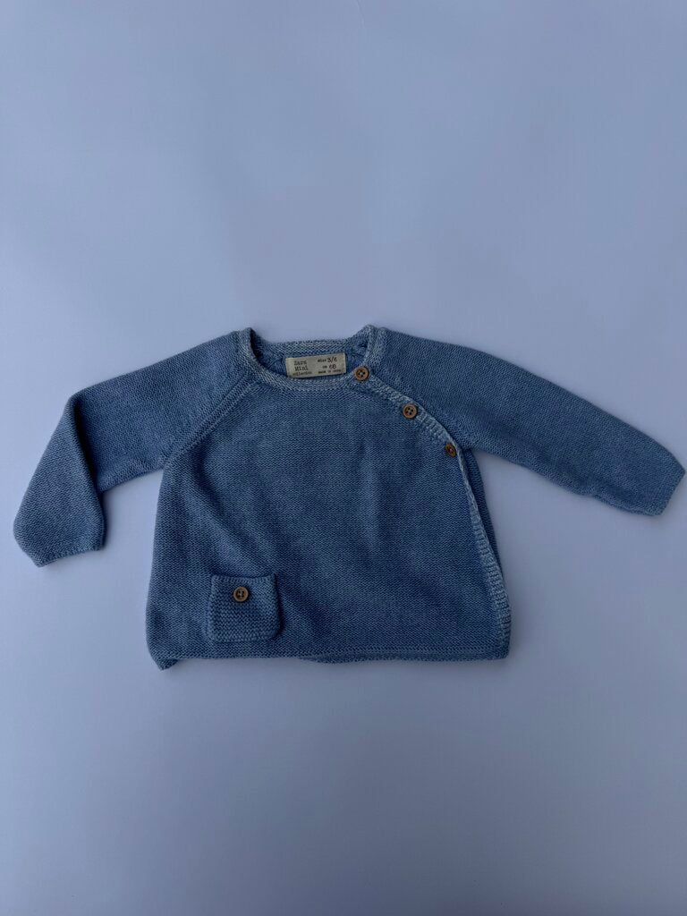 Zara blue knit sweater || 3-6M