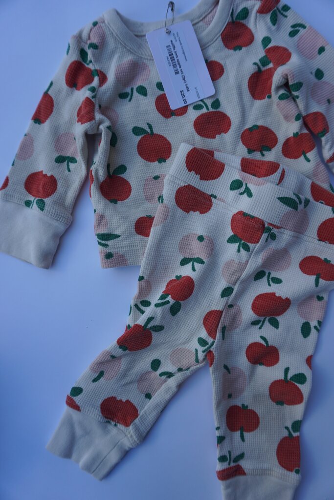 hanna andersson waffle knit apple set (2pc) || 3-6M