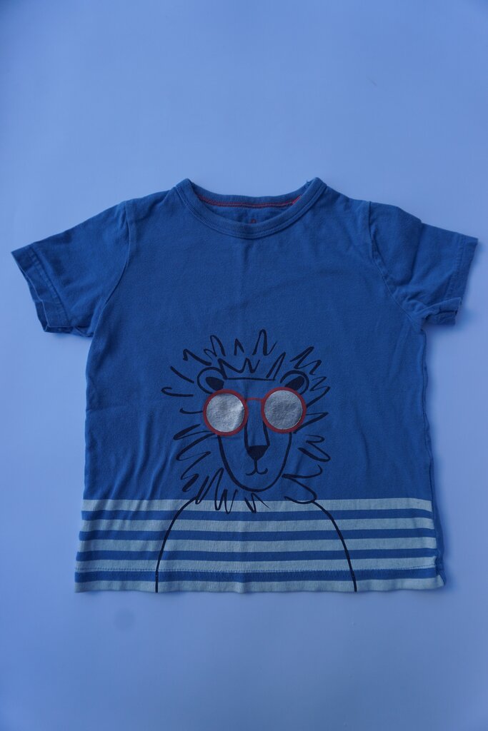mini boden blue lion shirt || 3-4Y