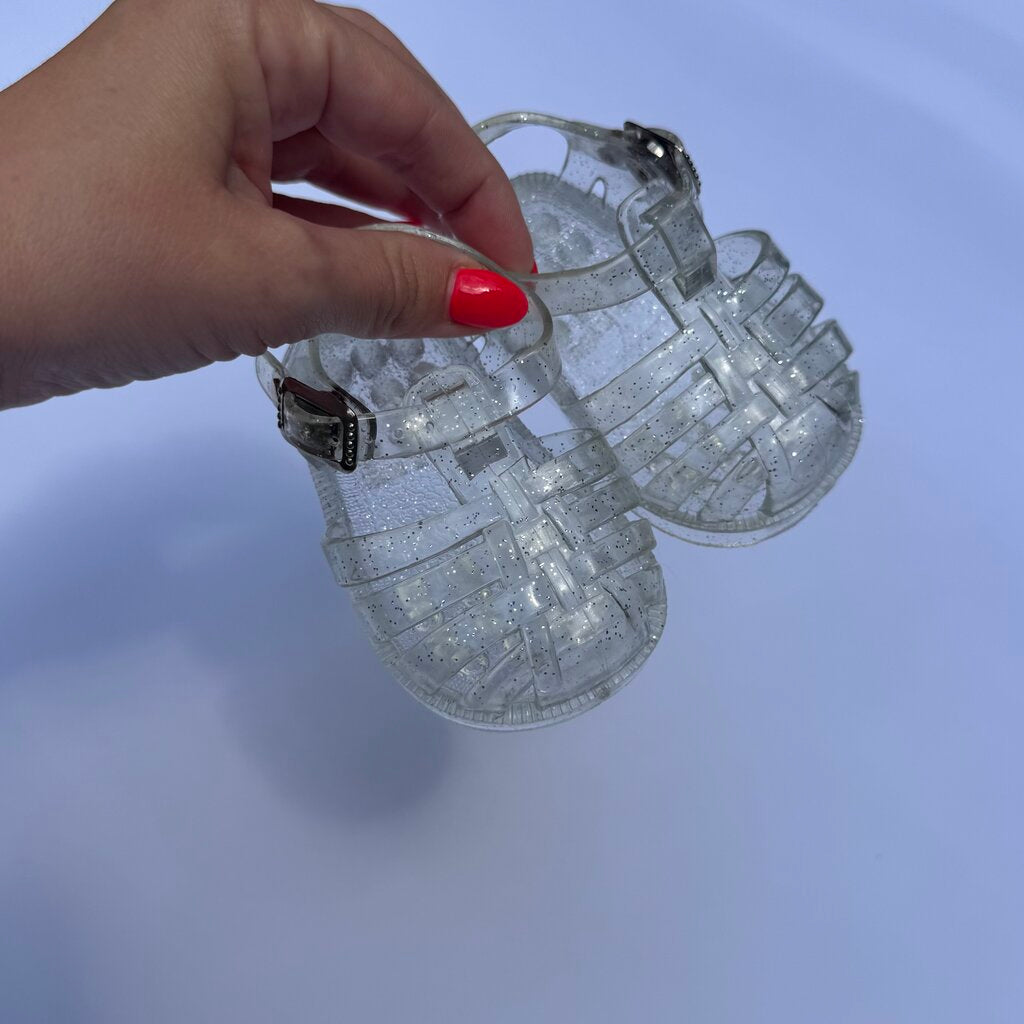 vintage glittery jelly shoes || infant