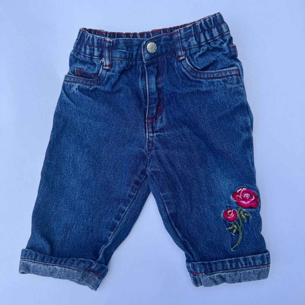 vintage jeans with rose || 6-9M
