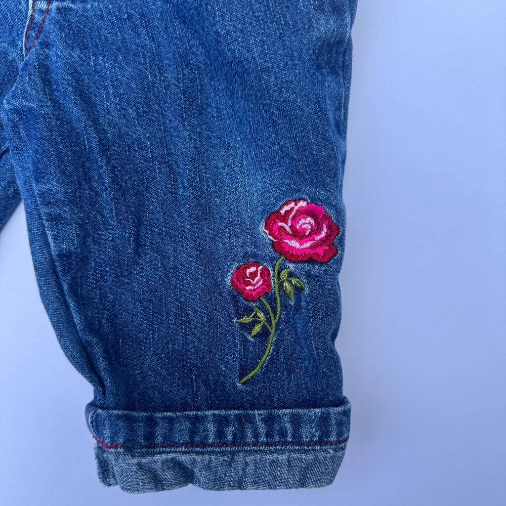 vintage jeans with rose || 6-9M