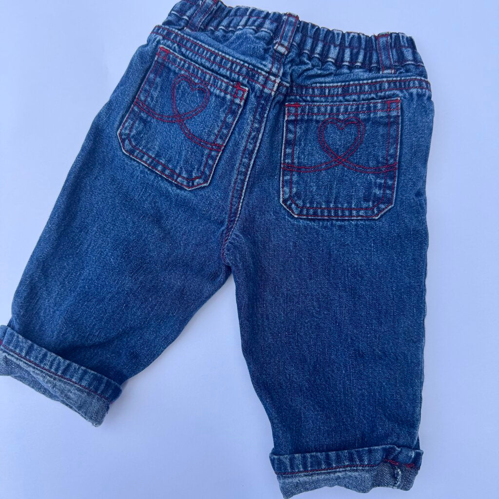 vintage jeans with rose || 6-9M