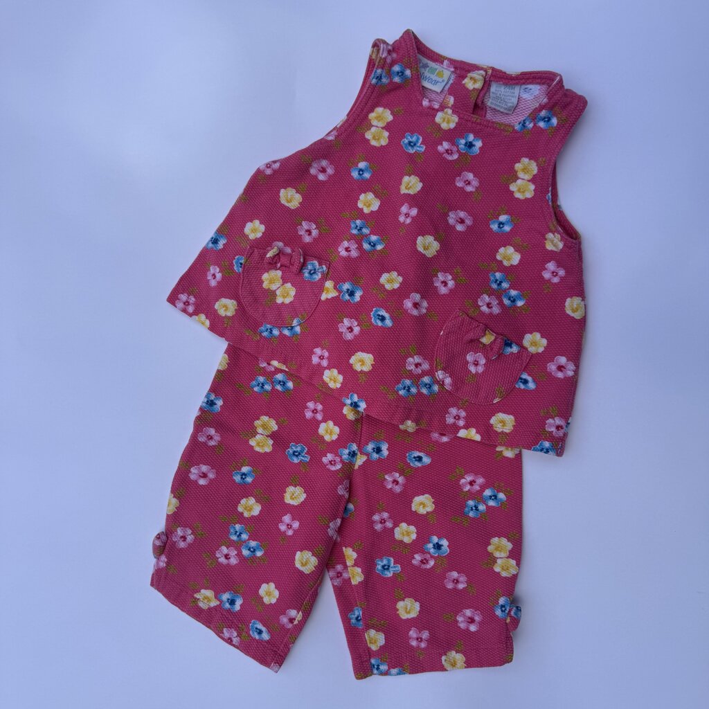 vintage pink set with flowers (2pc) || 24M