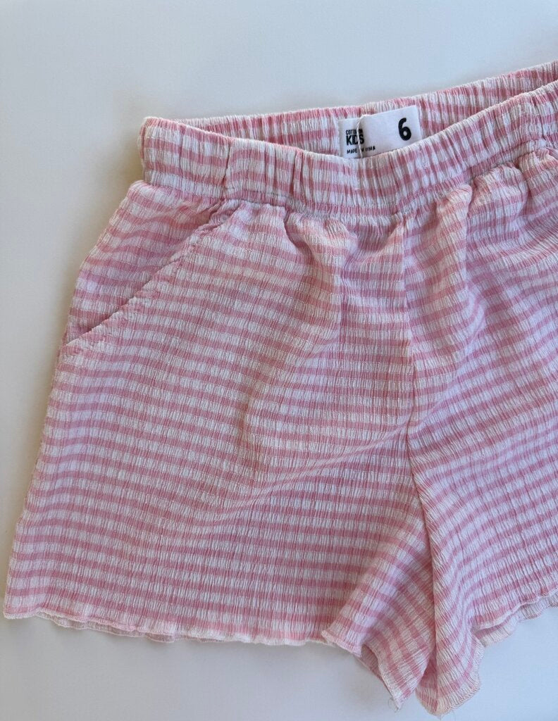 cotton on pink gingham shorts || size 6