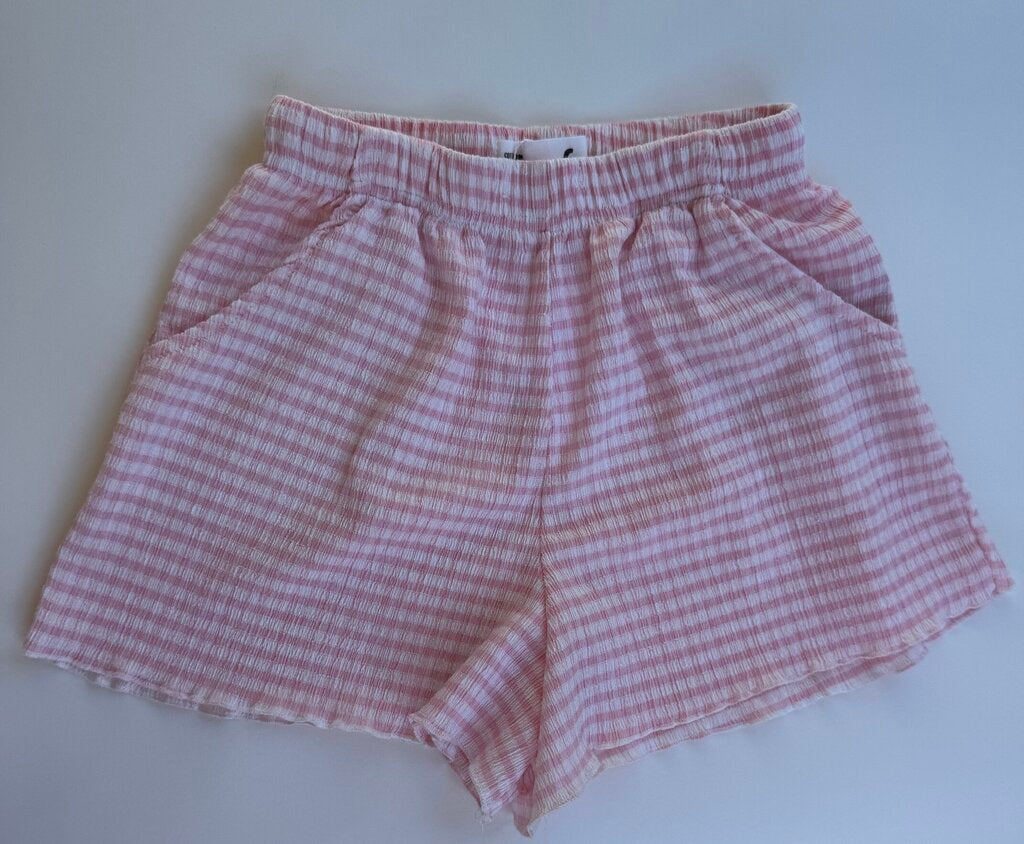 cotton on pink gingham shorts || size 6