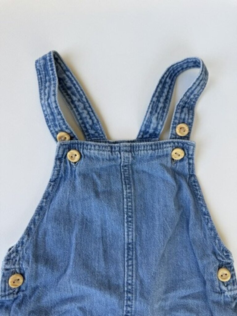 h&m organic cotton denim overall shorts || size 3M