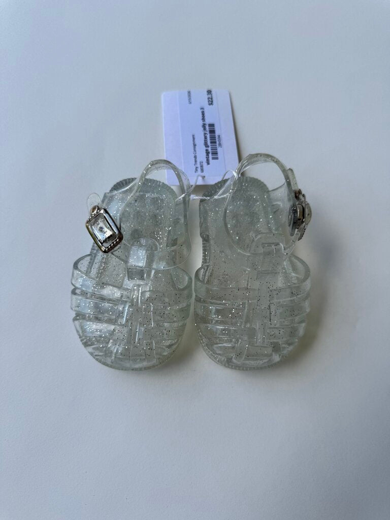vintage glittery jelly shoes || infant