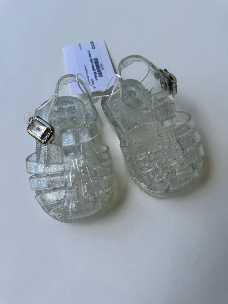 vintage glittery jelly shoes || infant