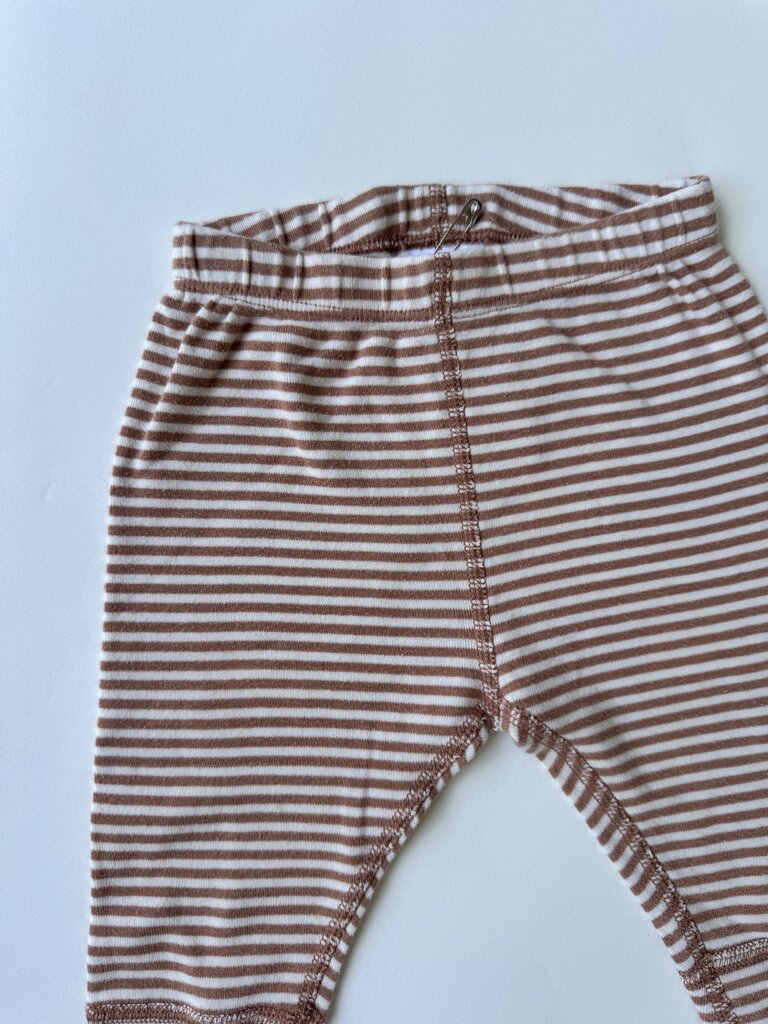 hanna andersson brown striped pants || size 3-6M