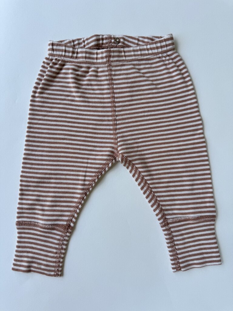 hanna andersson brown striped pants || size 3-6M