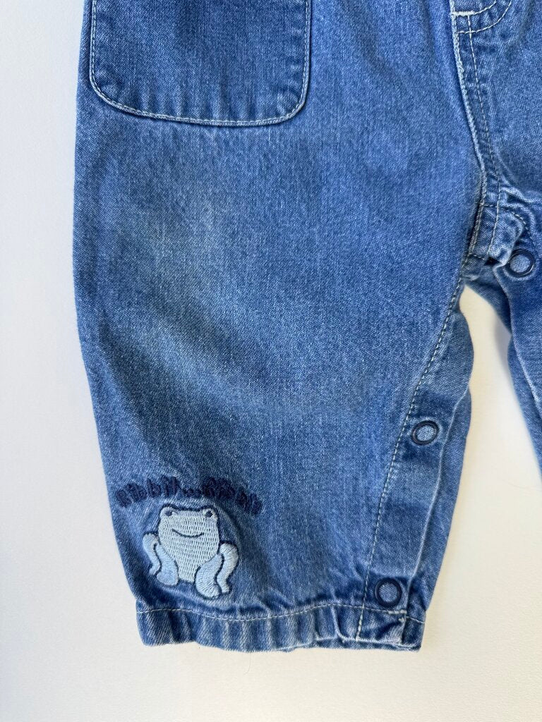 vintage jeans with embroidered frog || size 6-9M