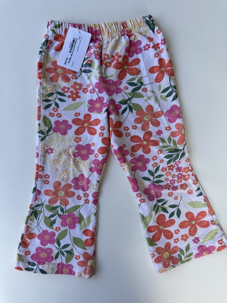 vintage pink and orange floral leggings || 2T