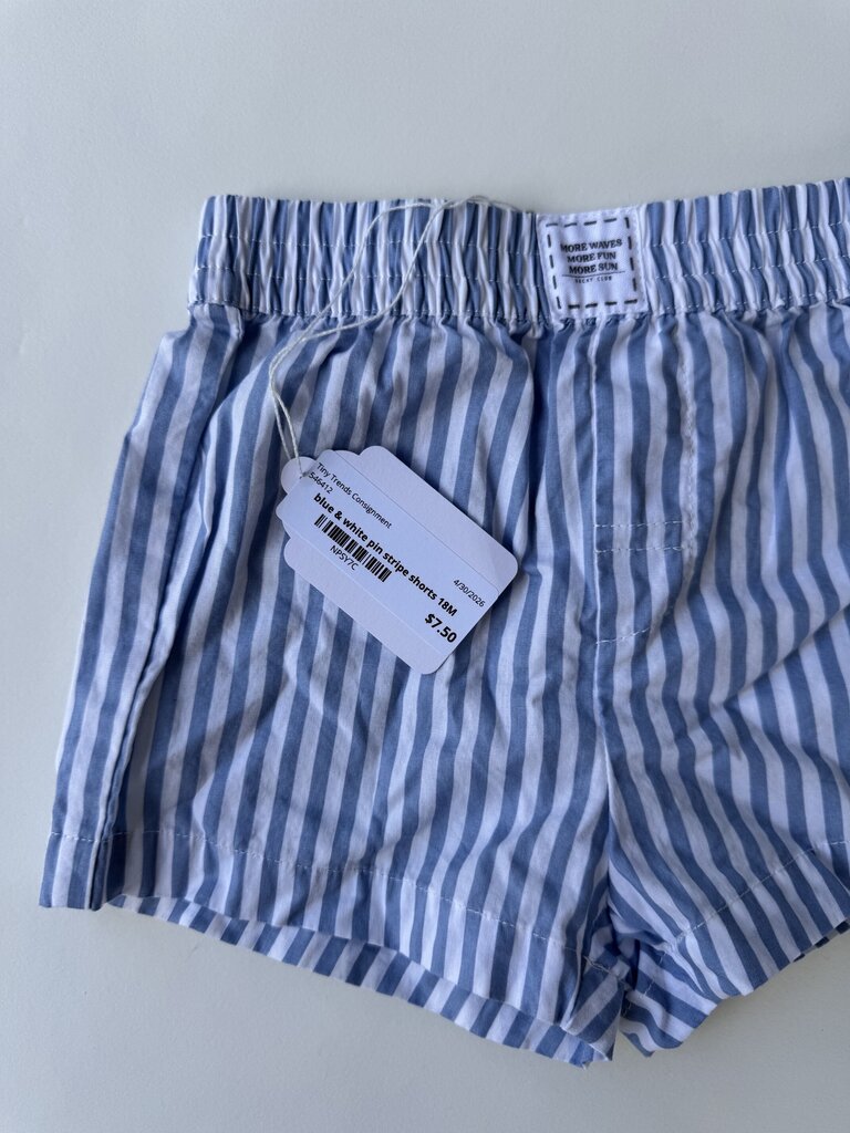 grayson mini blue & white pin stripe shorts || size 18M