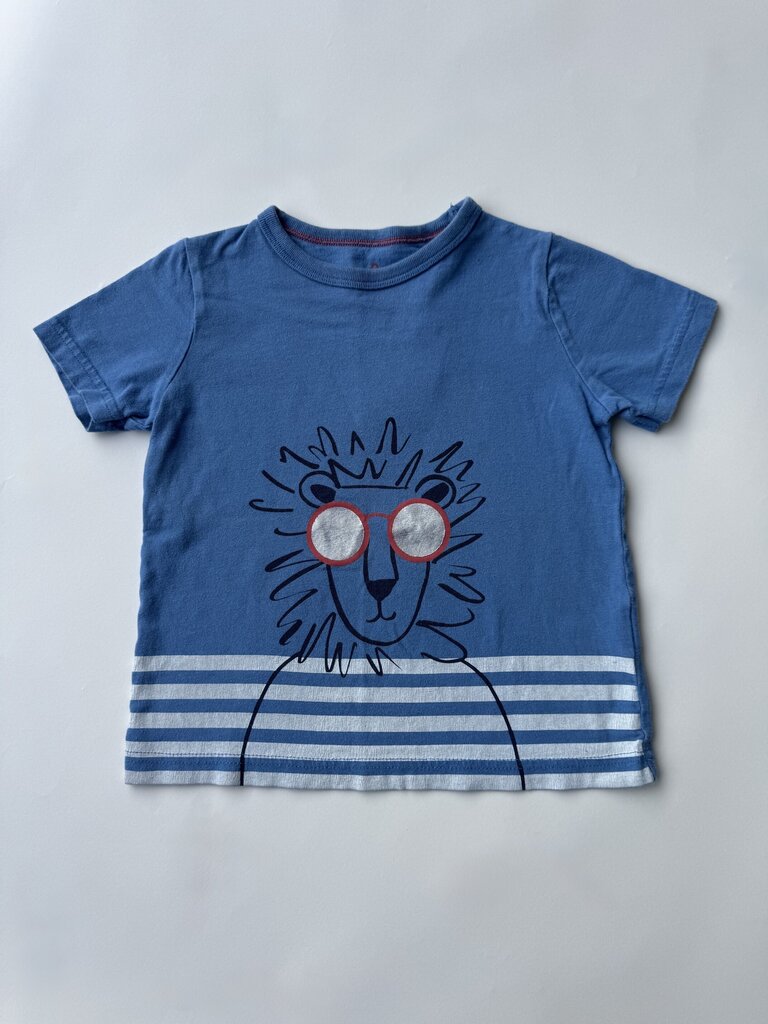 mini boden blue lion shirt || 3-4Y