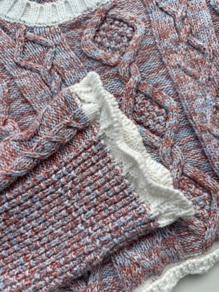 zara red & blue knit sweater || size 6-7Y