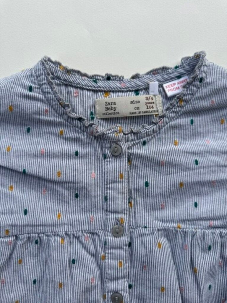 zara pinstripe blouse || size 3-4y