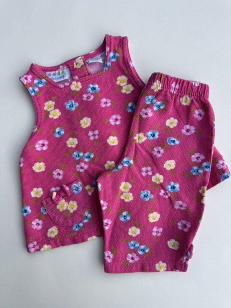 vintage floral pink set (2pc) || size 24M