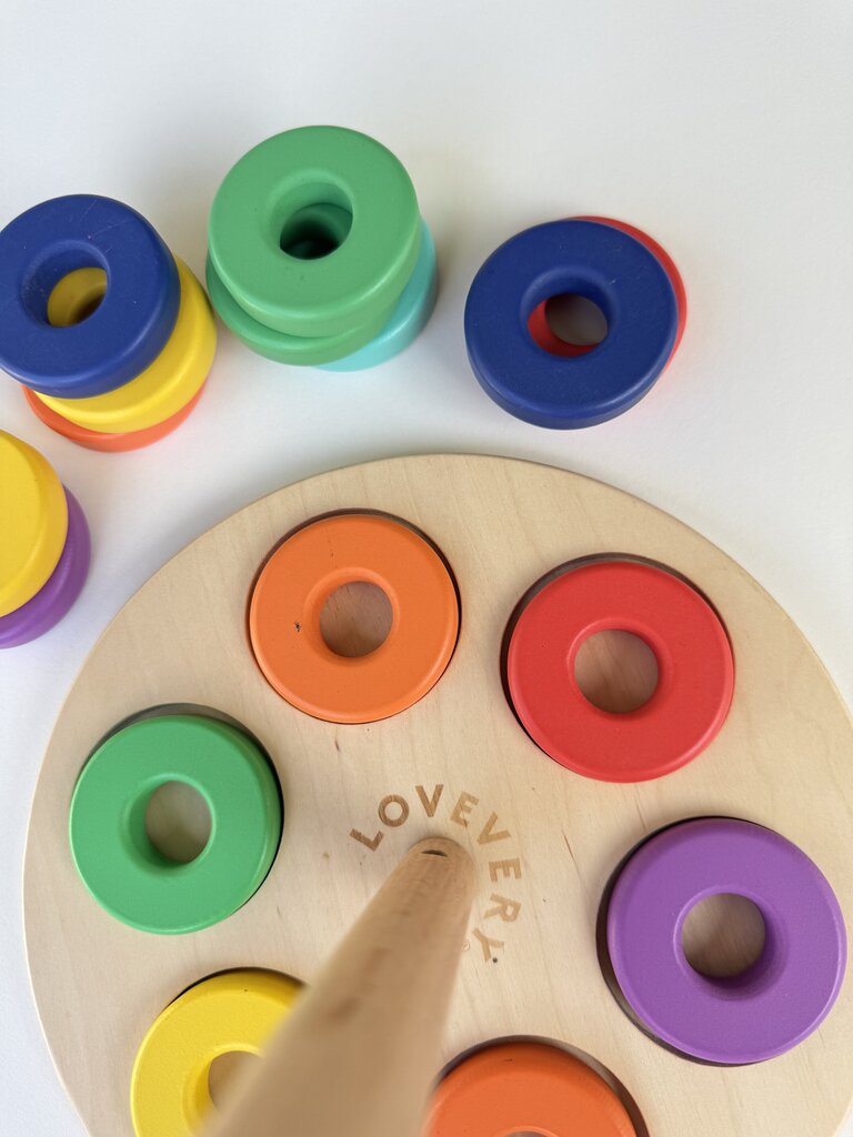 lovevery flexible wooden stacker